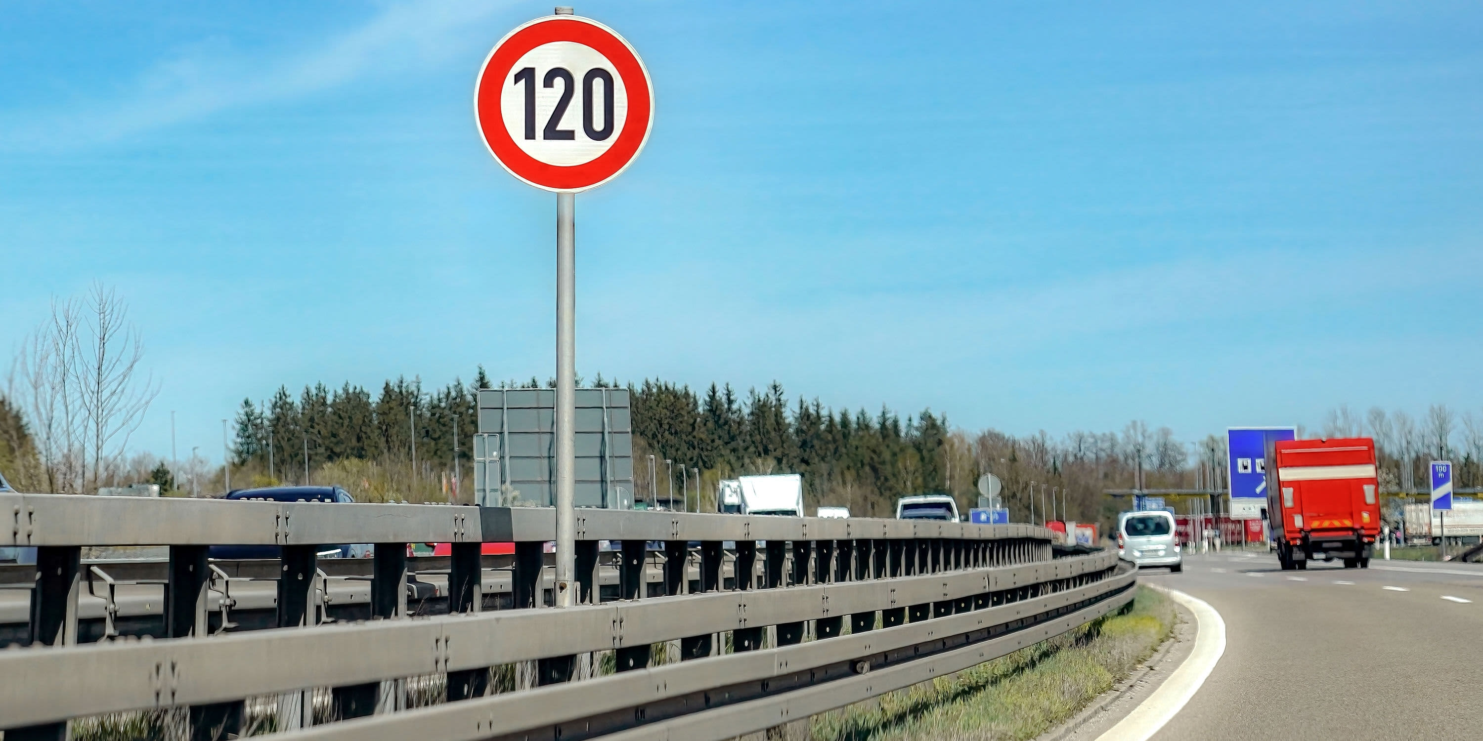  Autobahn Schild Tempo 120 Geschwindigkeit