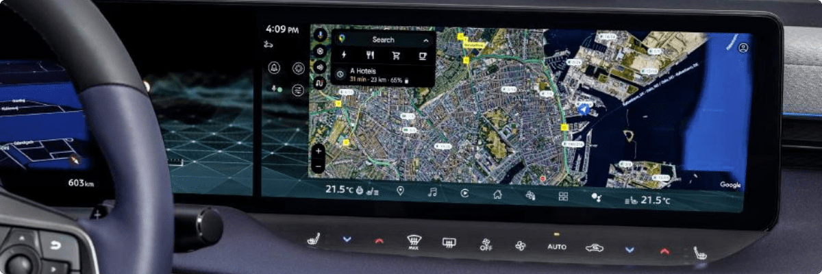 Nissan Leaf Infotainment (KI-generiert)