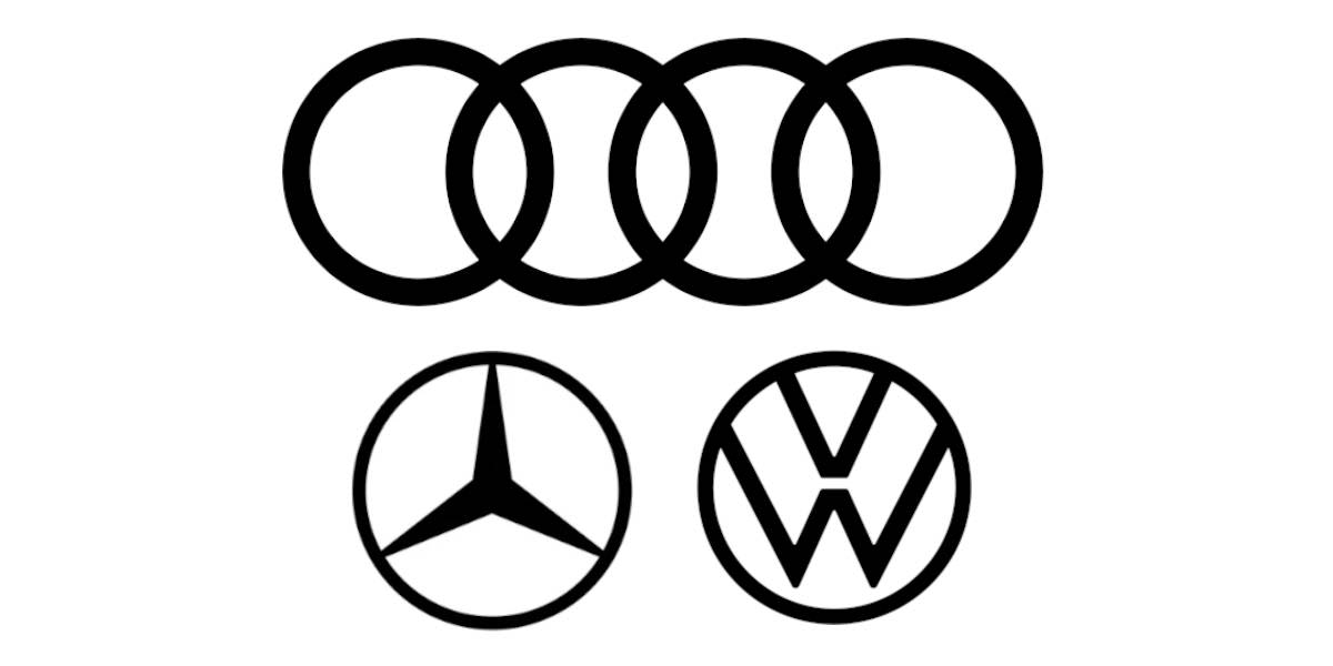 Logos Audi, Mercedes, VW