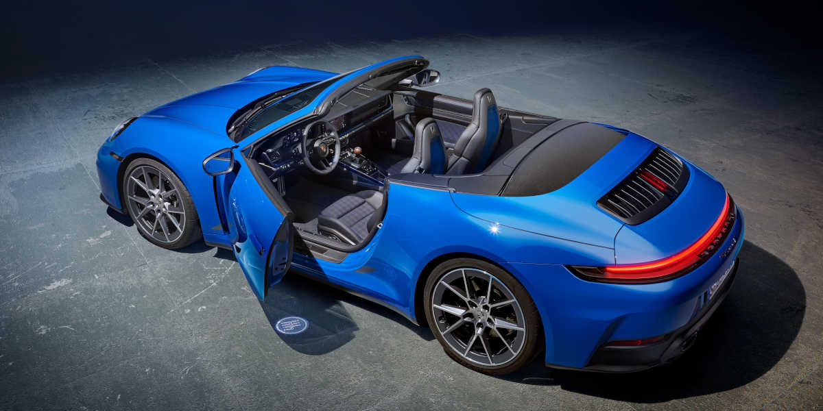 Porsche 911 Carrera T Cabrio Heck Vogelperspektive
