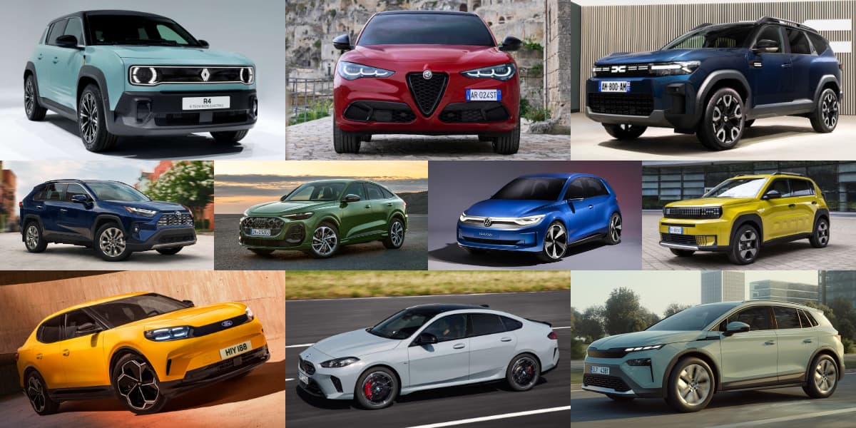 Collage Neue Autos 2025 mit 10 Modellen