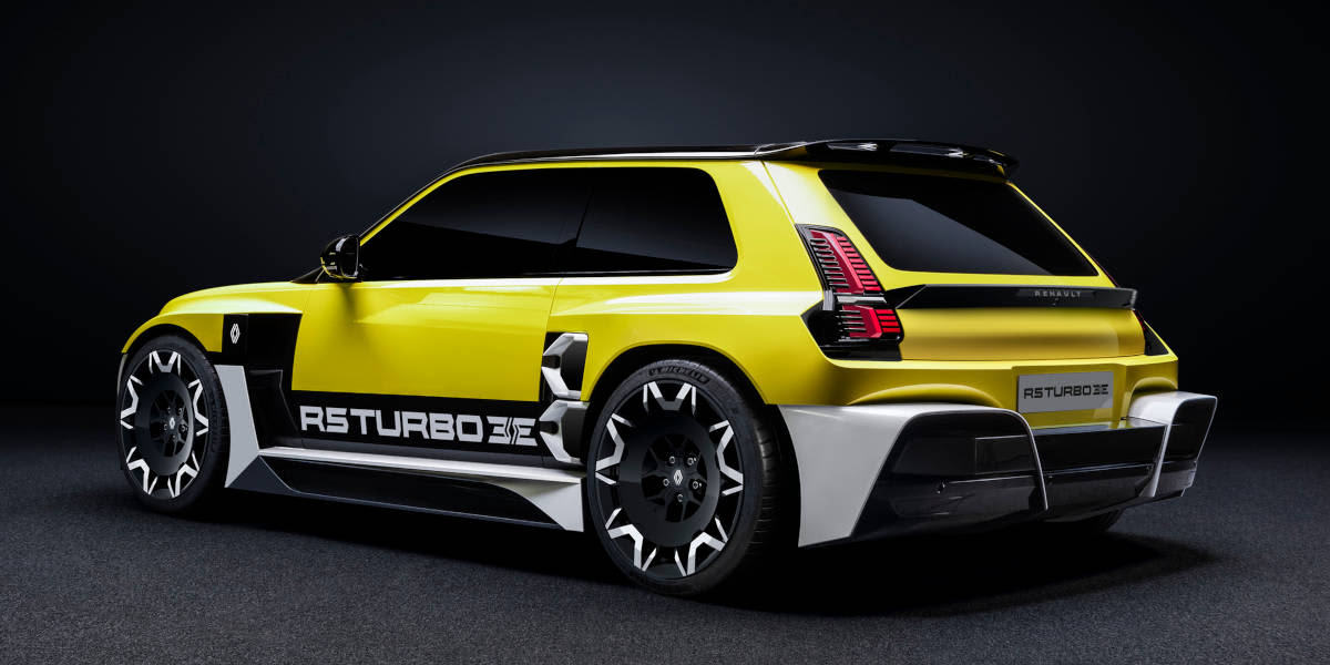 Renault R5 Turbo 3E Heck schräge Ansicht von hinten