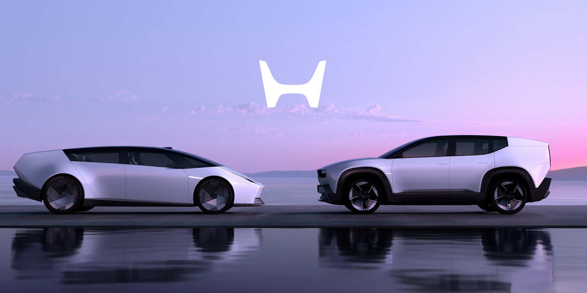 Honda 0 SALOON und Honda 0 SUV stehen sich gegenüber