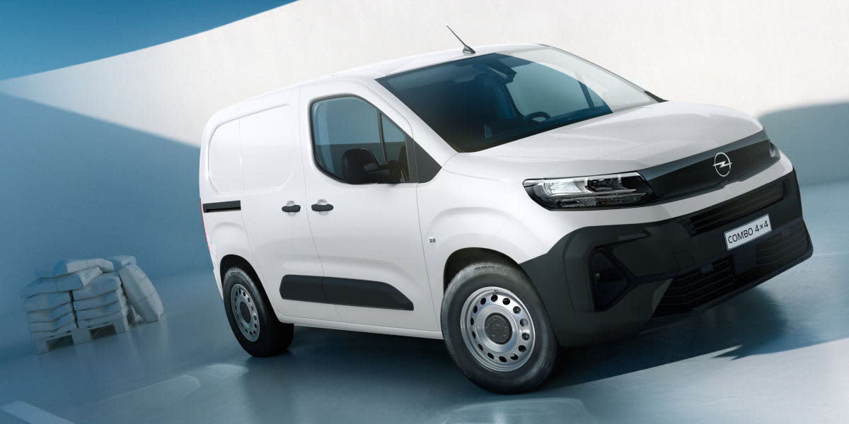 Opel Combo 4x4 in weiß. Ansicht schräg von vorne