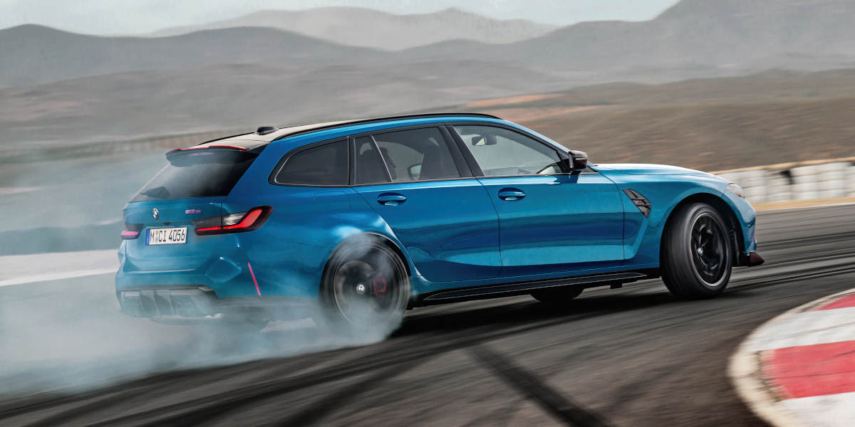 BMW M3 CS Touring Rennstrecke Drift Reifen Qualm