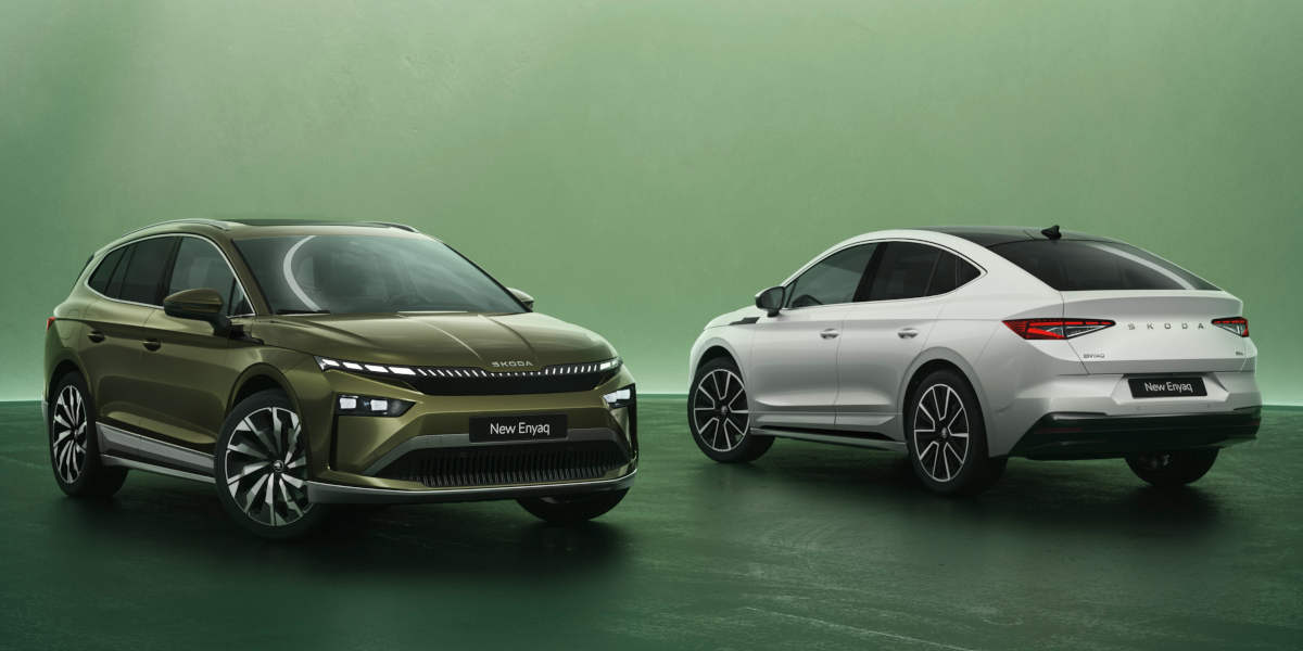 Skoda Enyaq & Enyaq Coupe zusammen auf einem Bild