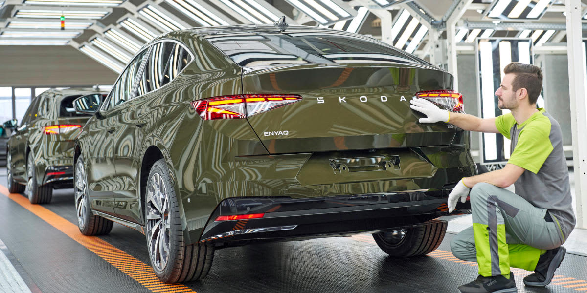 Skoda Enyaq Produktion Werk Heck