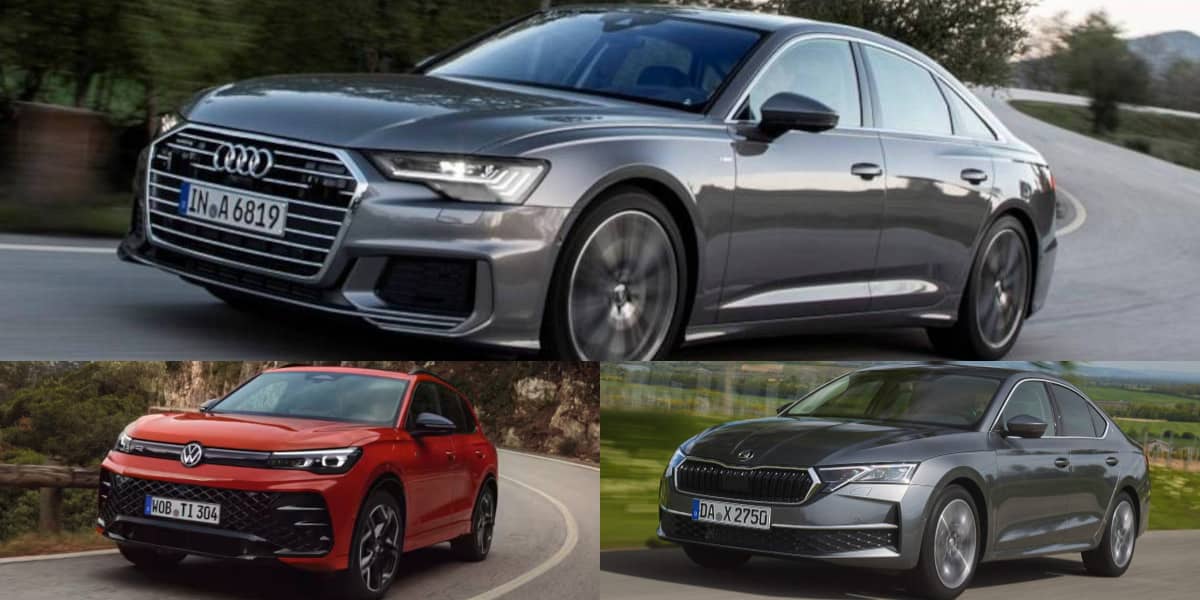 Collage Audi A6, VW Tiguan, Skoda Octavia