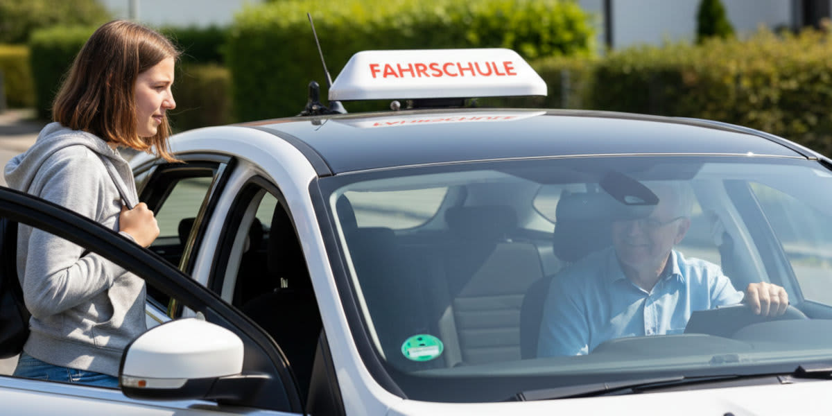 Fahrschule Auto Schülerin Fahrlehrer