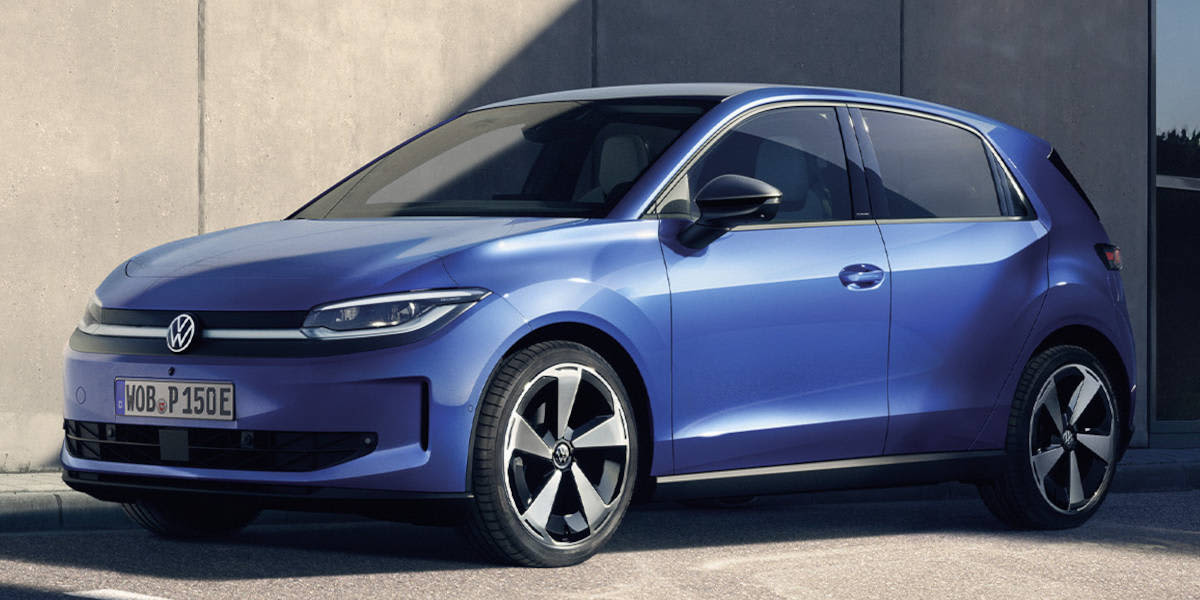 Blauer VW ID. Polo Seitenansicht