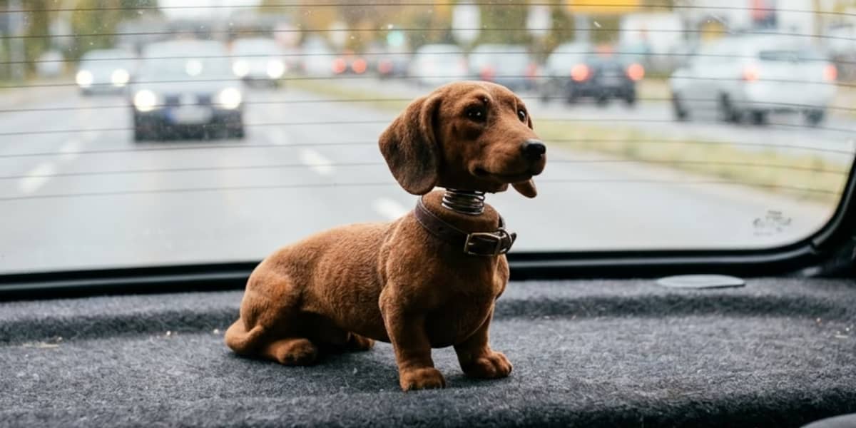 Brauner Wackeldackel Auto Hutablage