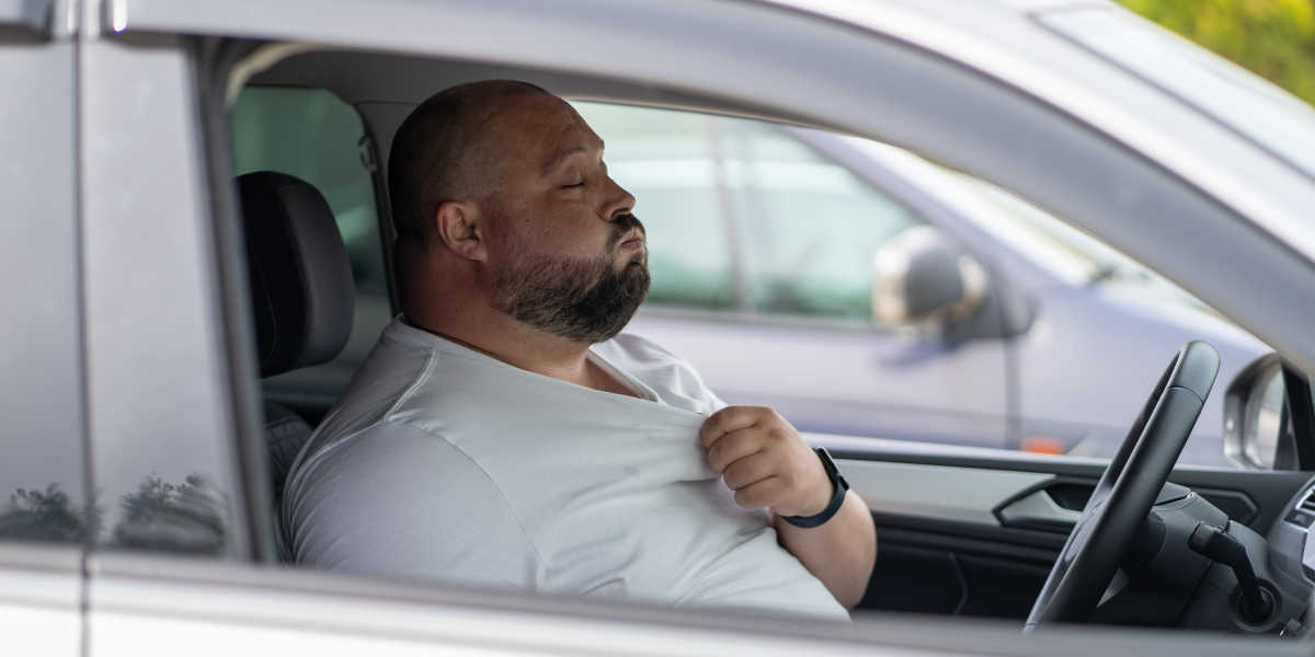 Hitze Klimaanlage Auto Mann