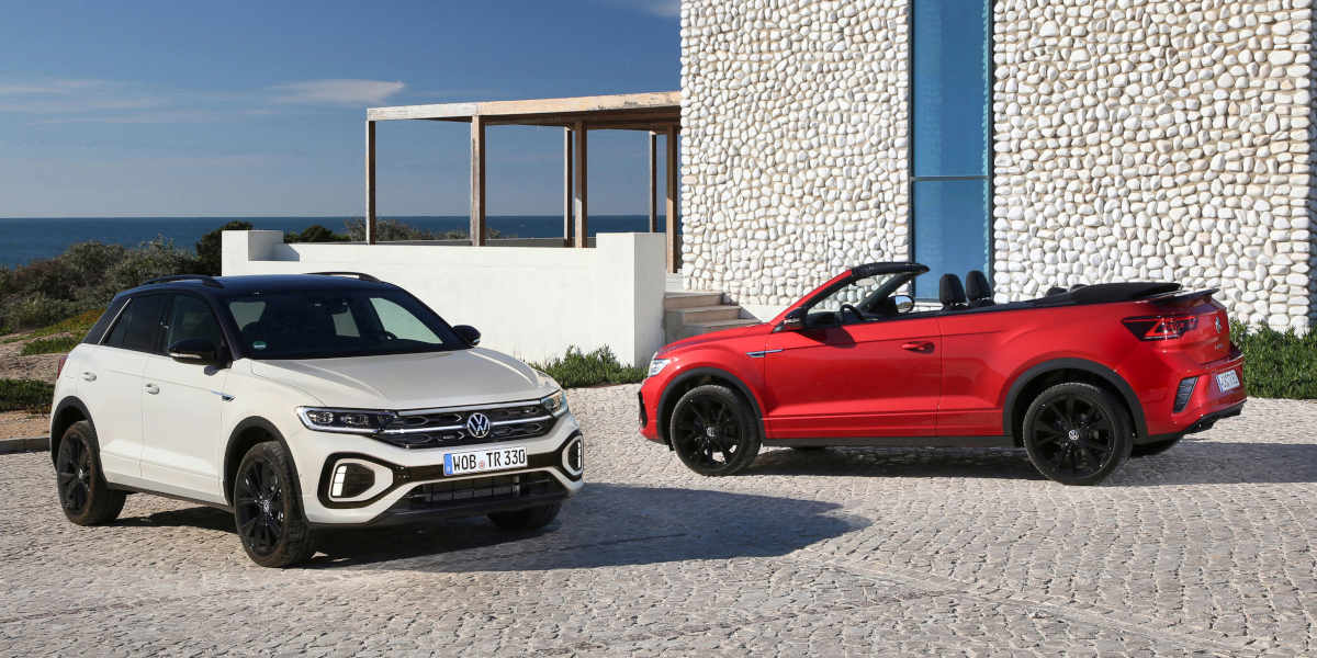 VW T-Roc (l.) und T-Roc Cabriolet