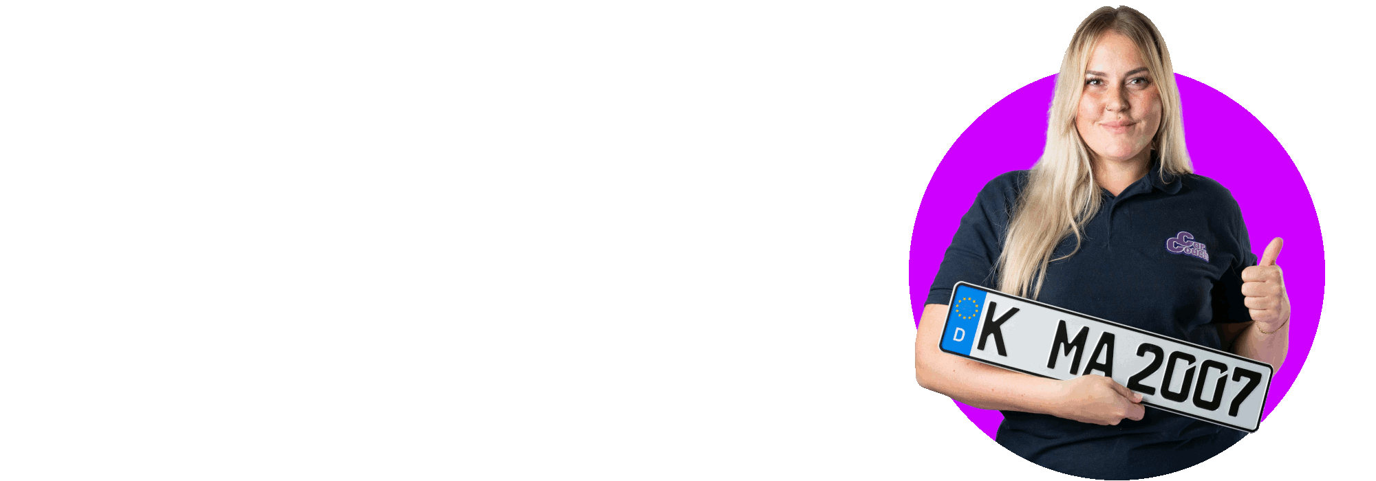 CarCoach Evelin Nummernschild Daumen hoch
