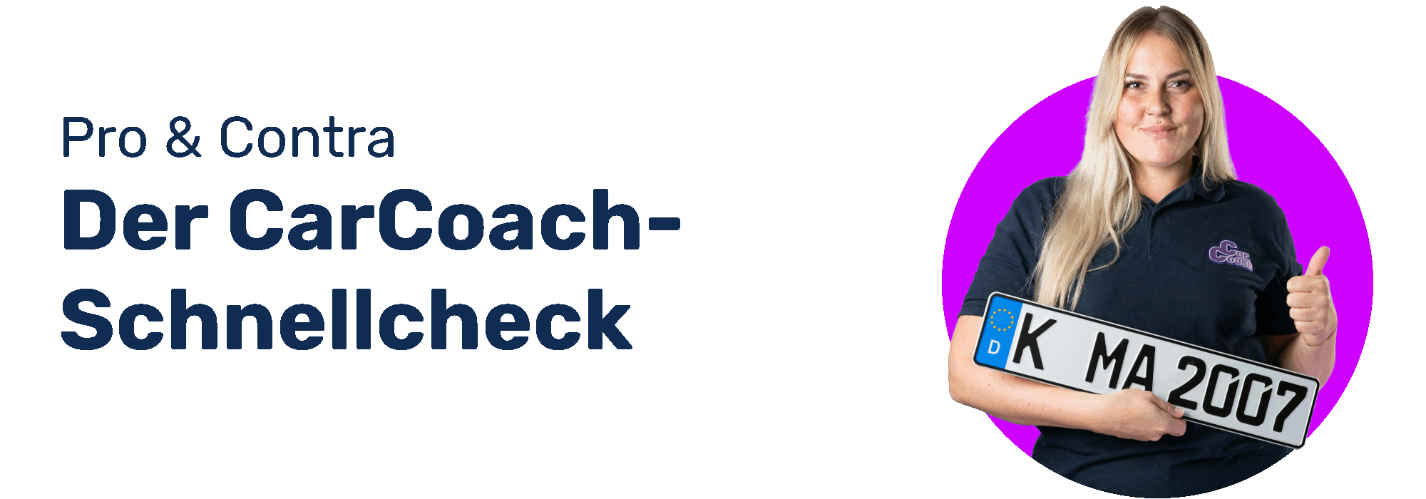 CarCoach Evelin Nummernschild Daumen hoch Top