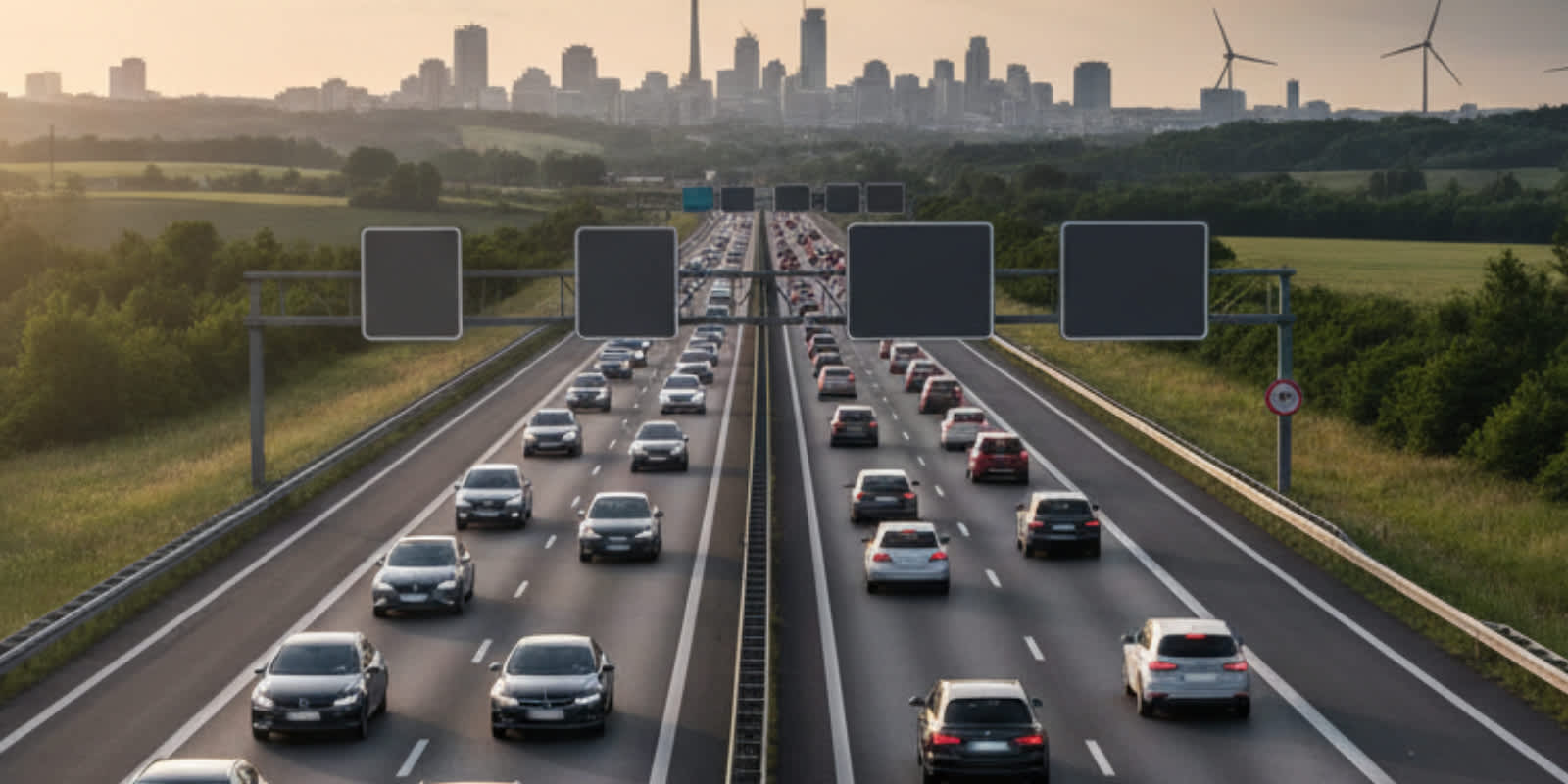 Autos auf Autobahn Verkehr