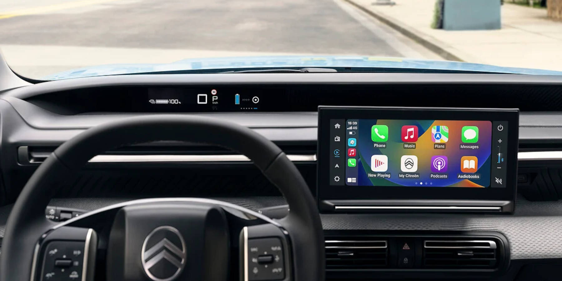 Citroen e-C3 Innenraum Lenkrad und Infotainment