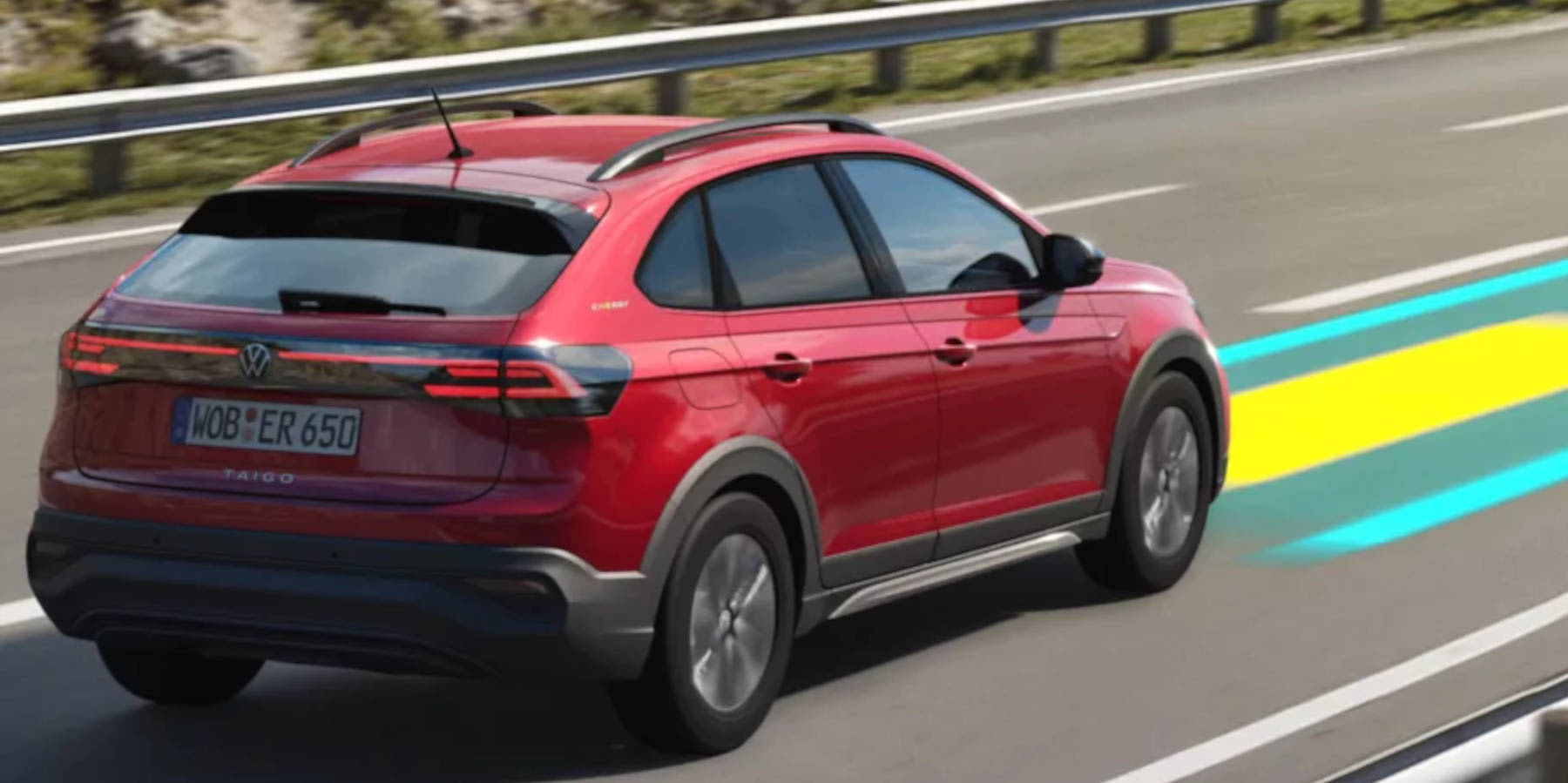 VW Taigo ENERGY Heckansicht seitlich