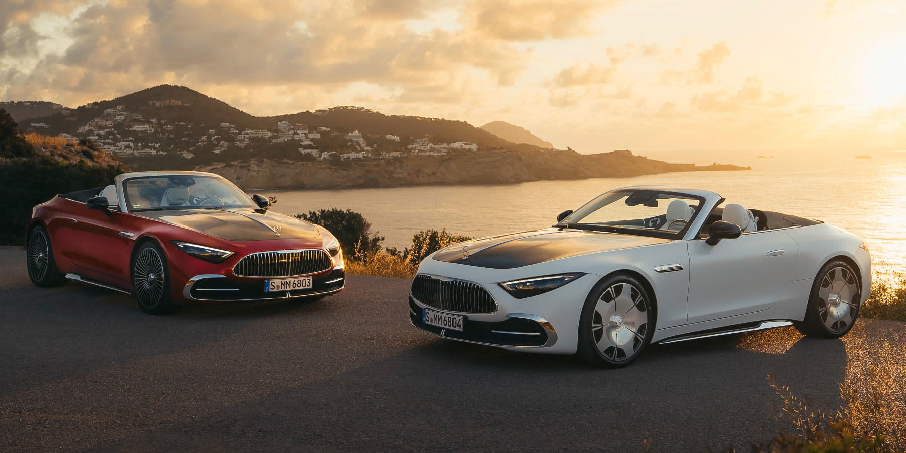 Mercedes-Maybach SL 680 Monogram Series Cabrios im Sonnenuntergang
