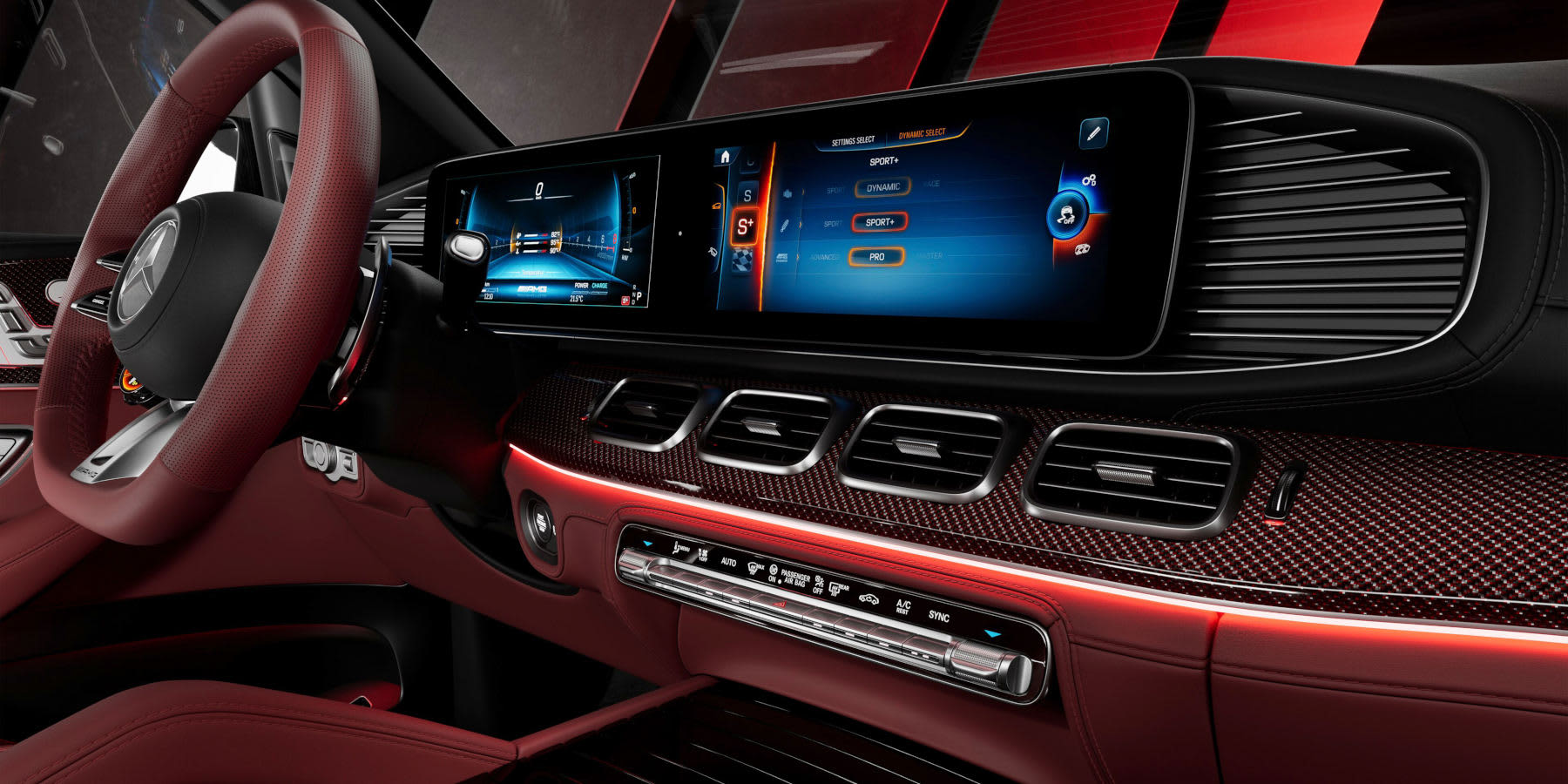 Mercedes-AMG Manufaktur Arctic Silver Innenraum Cockpit Display