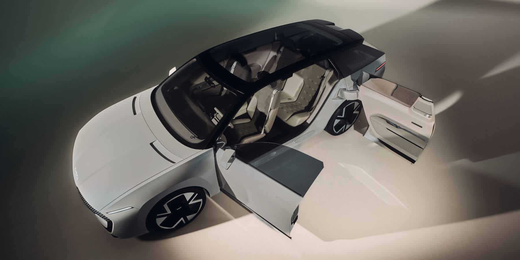 Skoda Vision O Vogelperspektive Türen offen