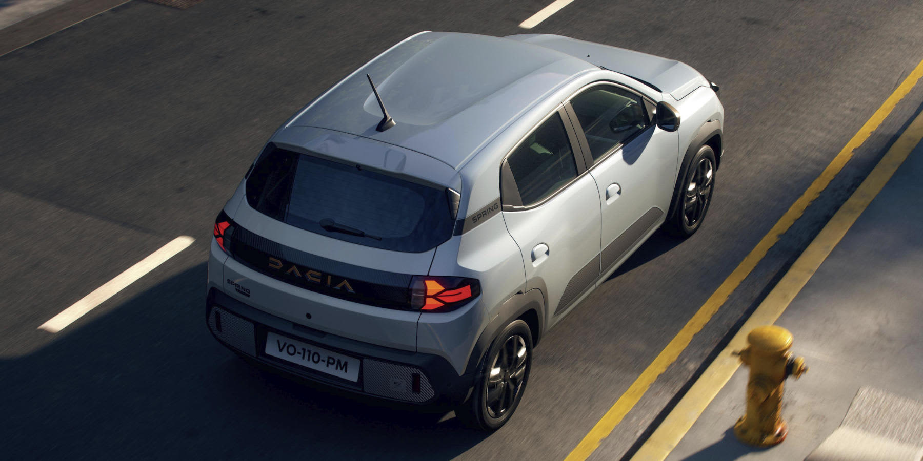 Dacia Spring Modelljahr 2026 Heck Vogelperspektive