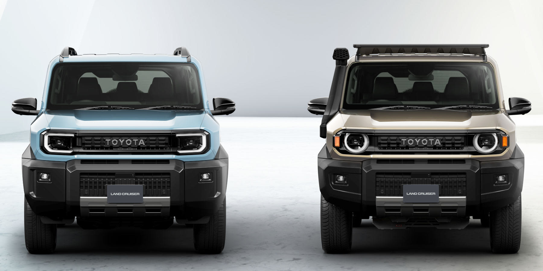 Toyota Land Cruiser FJ 2 Modelle nebeneinander Frontal