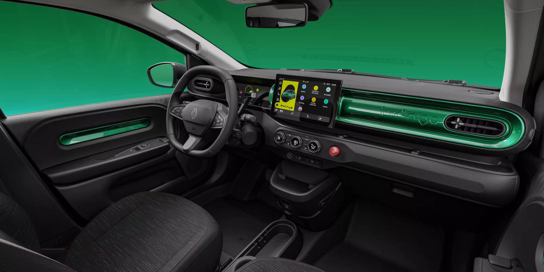 Renault Twingo E-Tech Innenraum Übersicht Cockpit