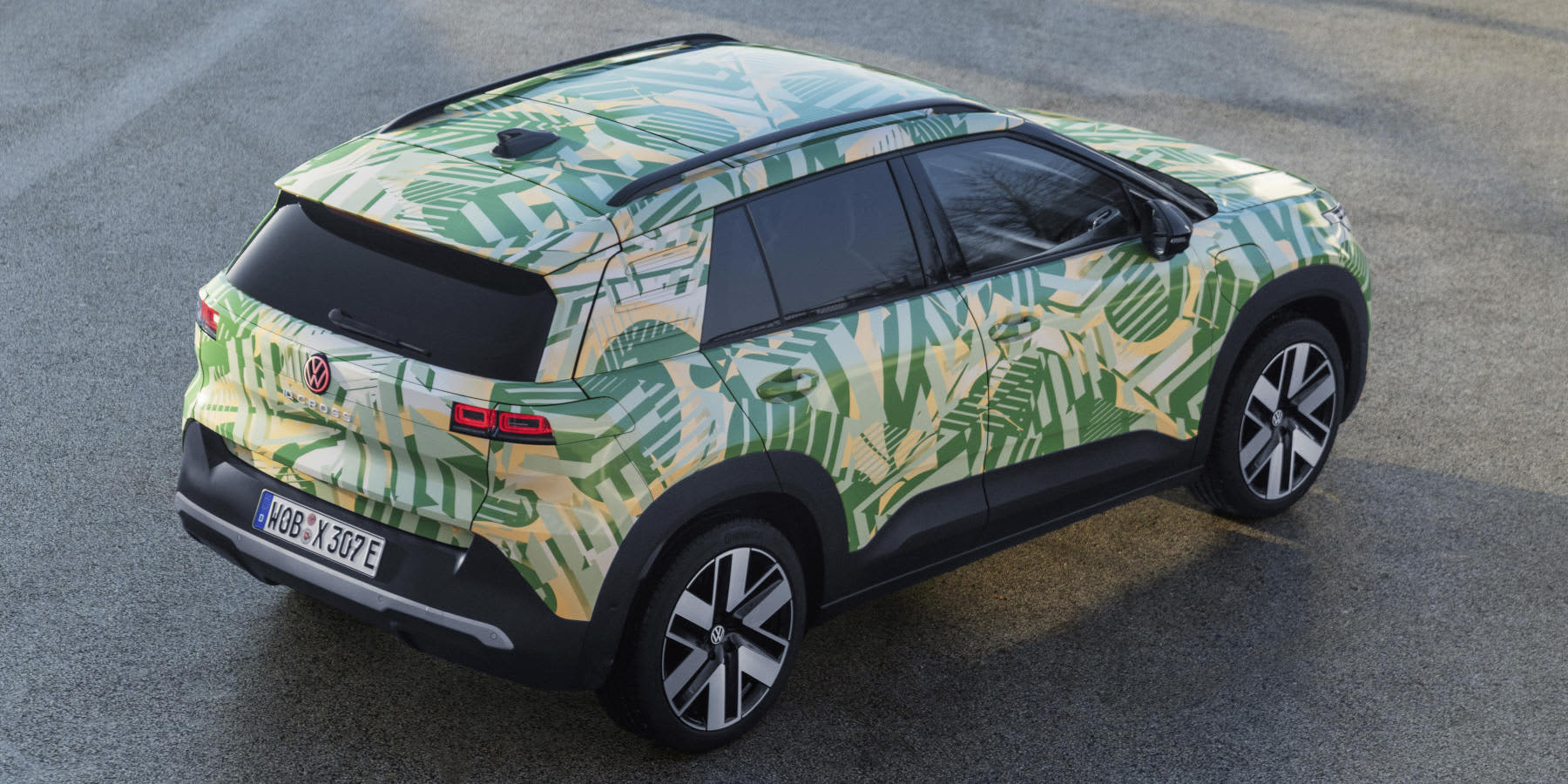 VW ID. Cross Erlkönig Heck Vogelperspektive