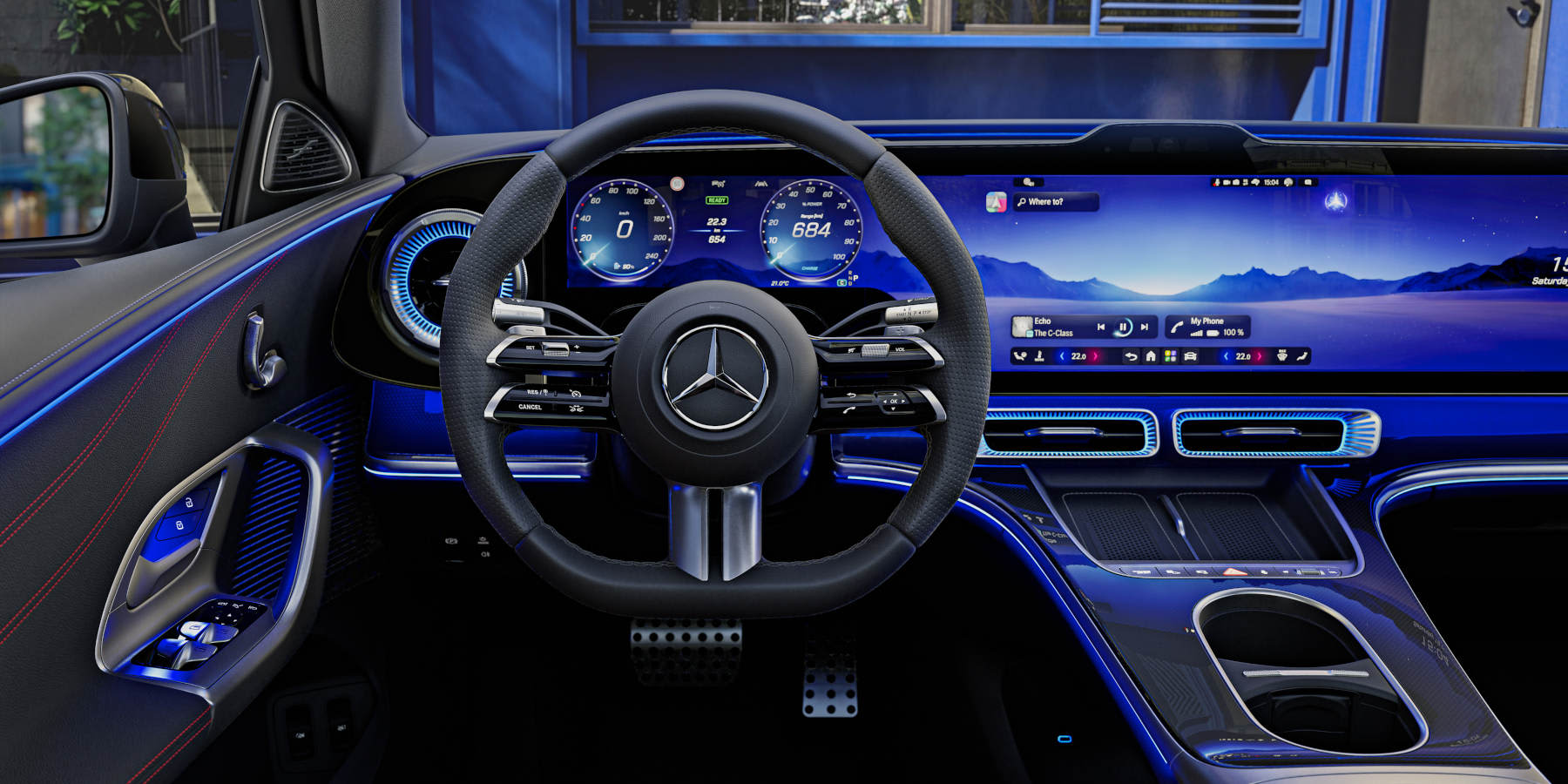 Mercedes-Benz C-Klasse Elektro Innenraum Cockpit