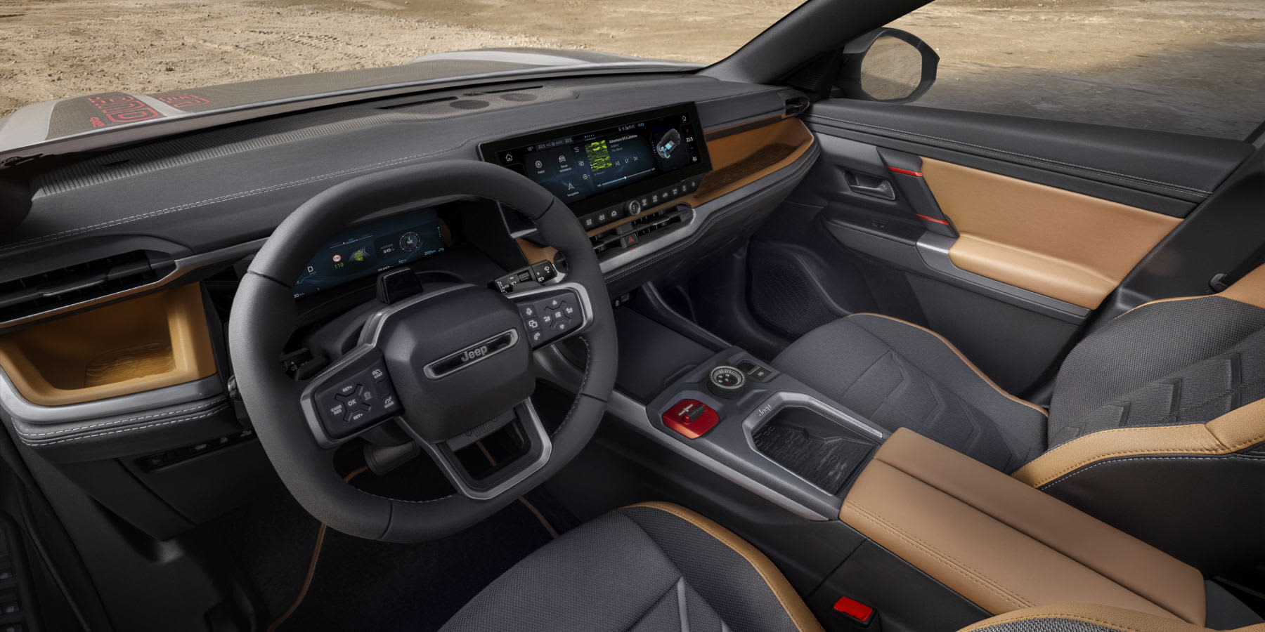 Jeep Compass 4xe Elektro Innenraum Cockpit