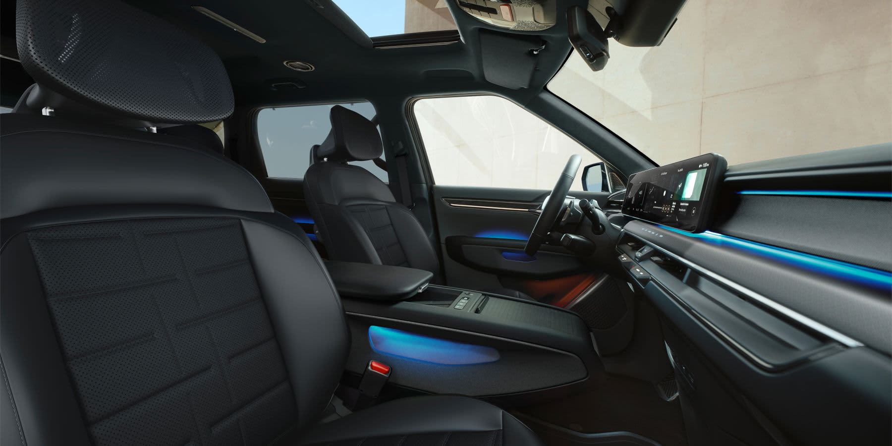 Kia EV9 Black Edition Innenraum Cockpit seitlich