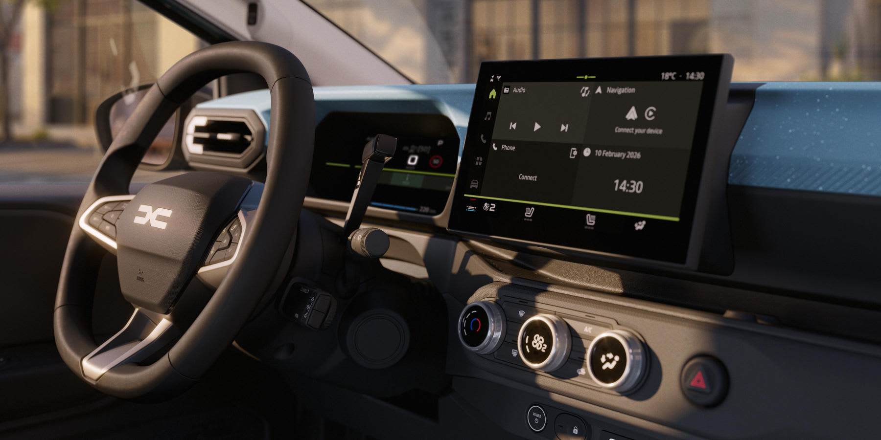 Dacia Spring 2027 Innenraum Cockpit Lenkrad & Display