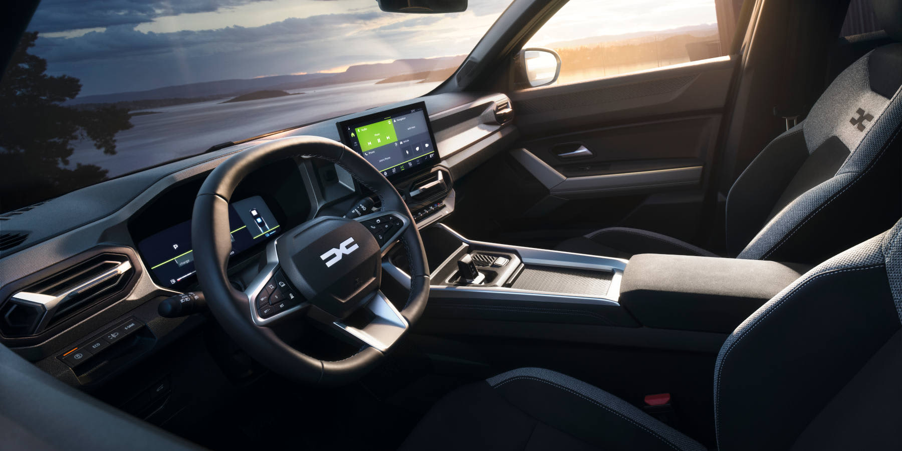 Dacia Bigster Hybrid Innenraum Cockpit Blick von links