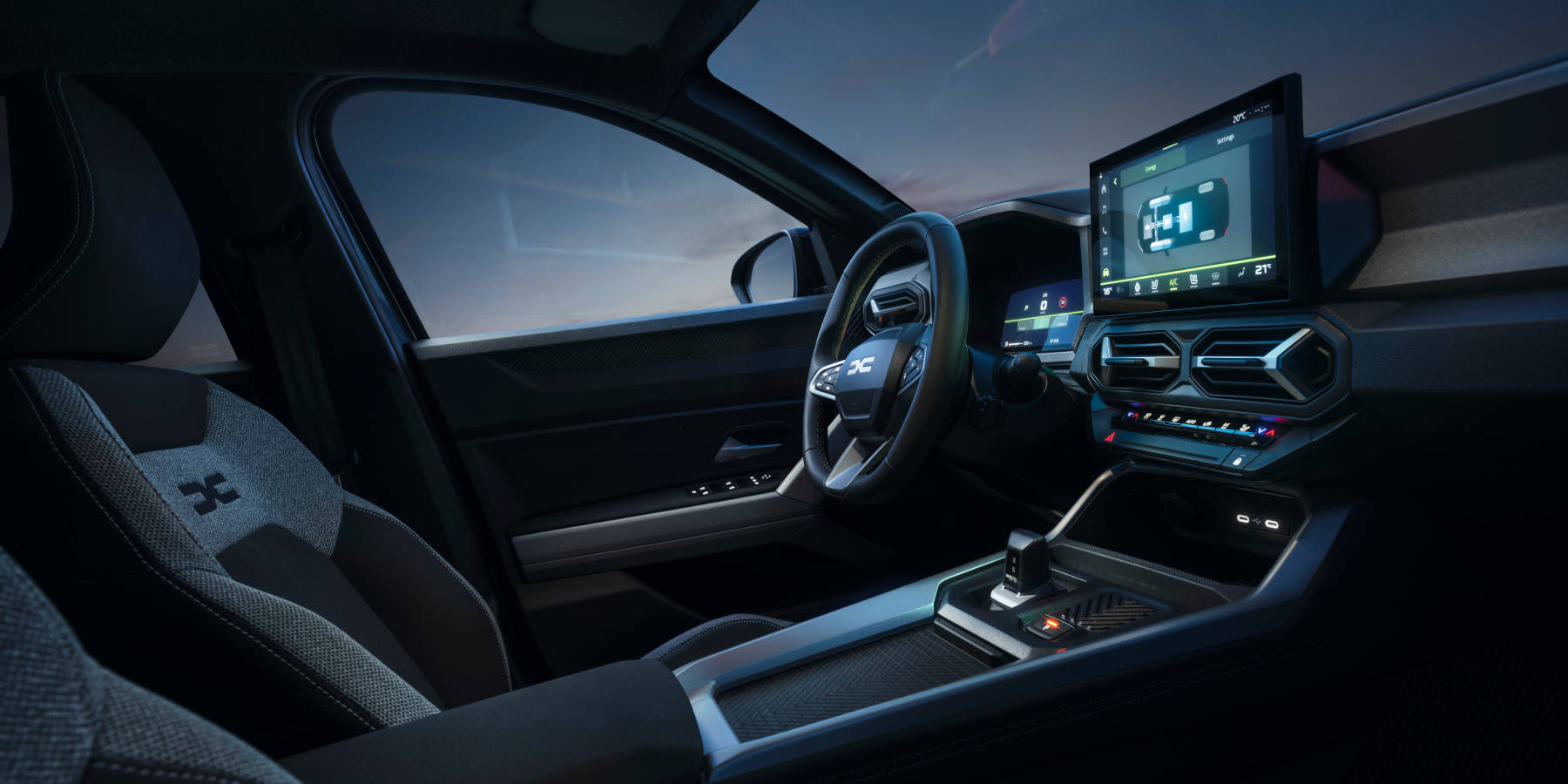 Dacia Bigster Hybrid Innenraum Cockpit Blick von rechts