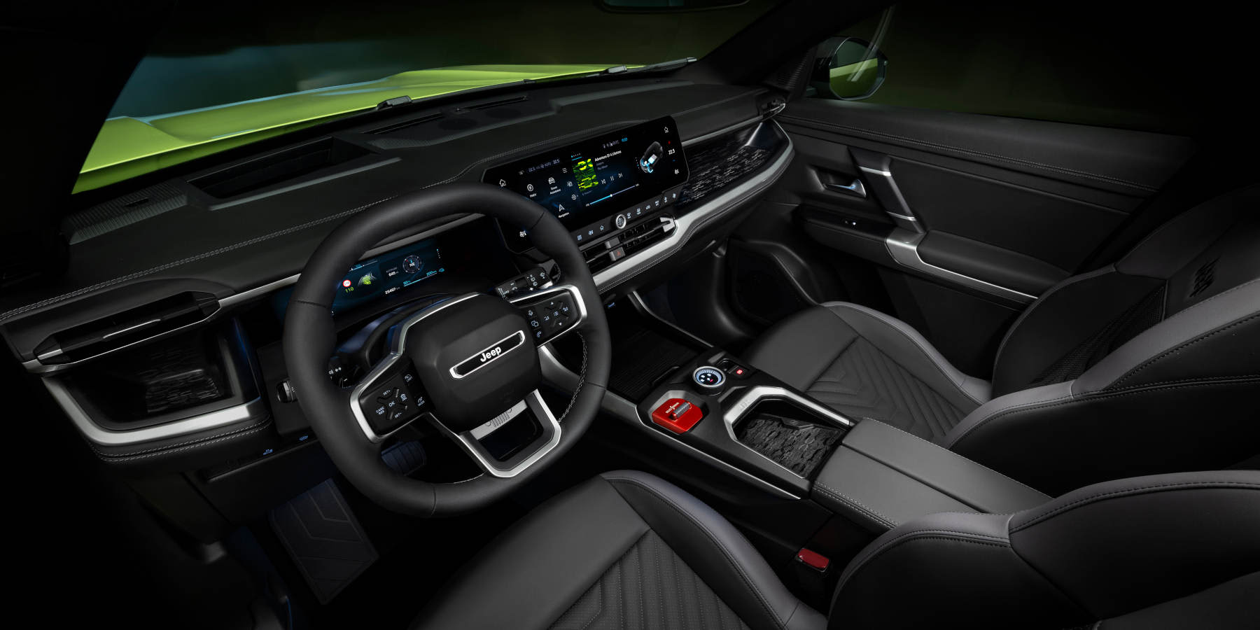 Jeep Compass First Edition Innenraum Cockpit Blick nach vorne