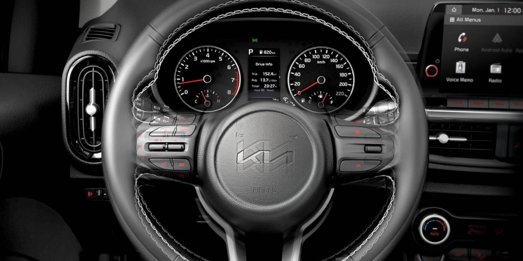 Kia Sportage Innenraum Parkknopf