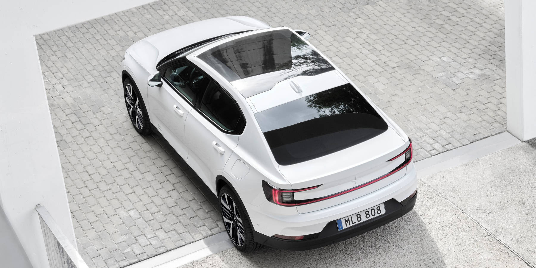 Polestar 2 Heck Vogelperspektive