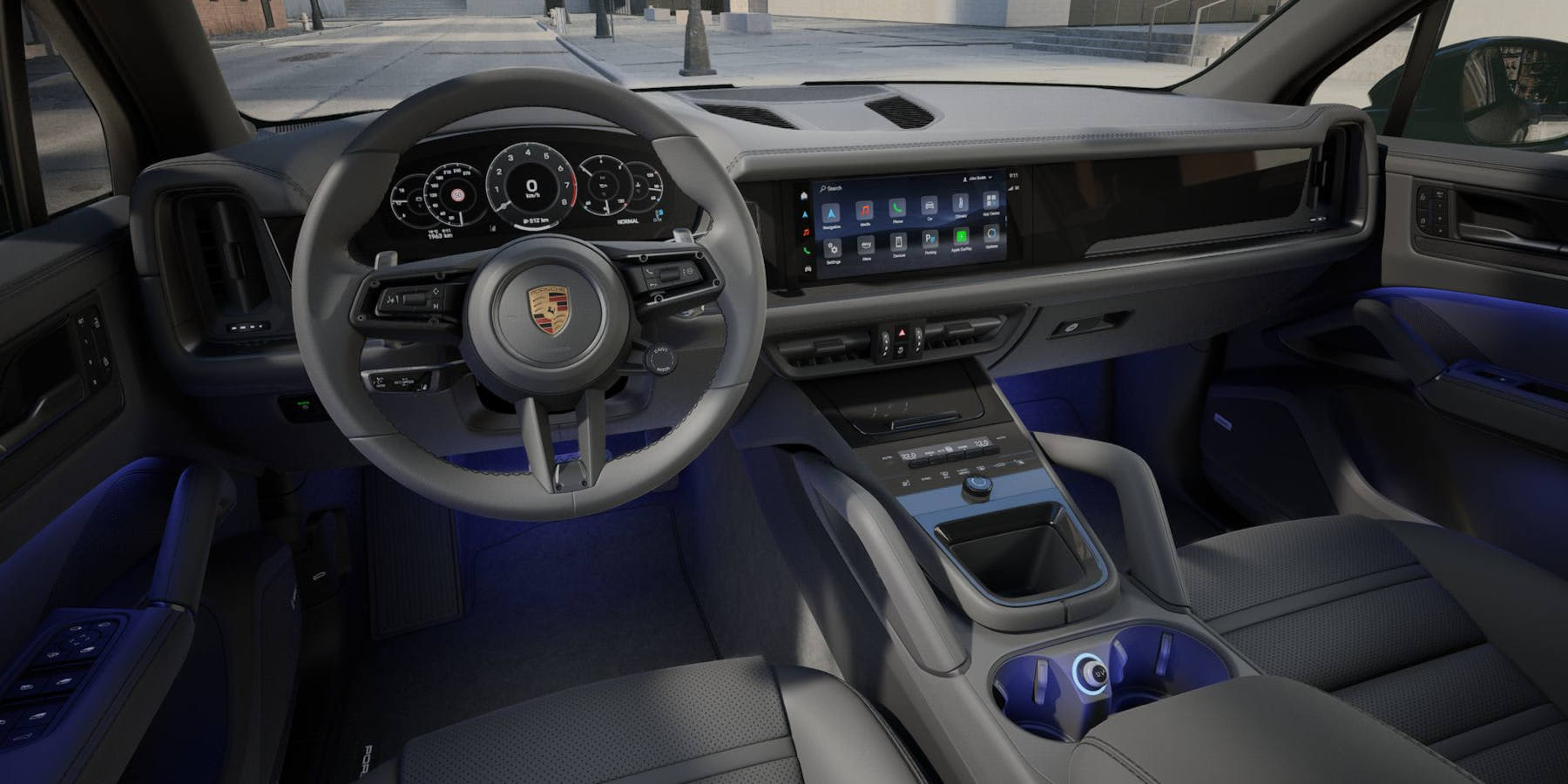 Porsche Cayenne Black Edition Innenraum Übersicht Cockpit