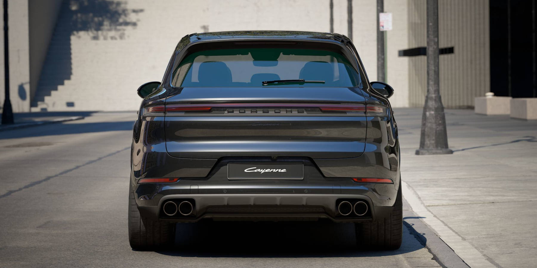 Porsche Cayenne Black Edition Heckansicht Totale