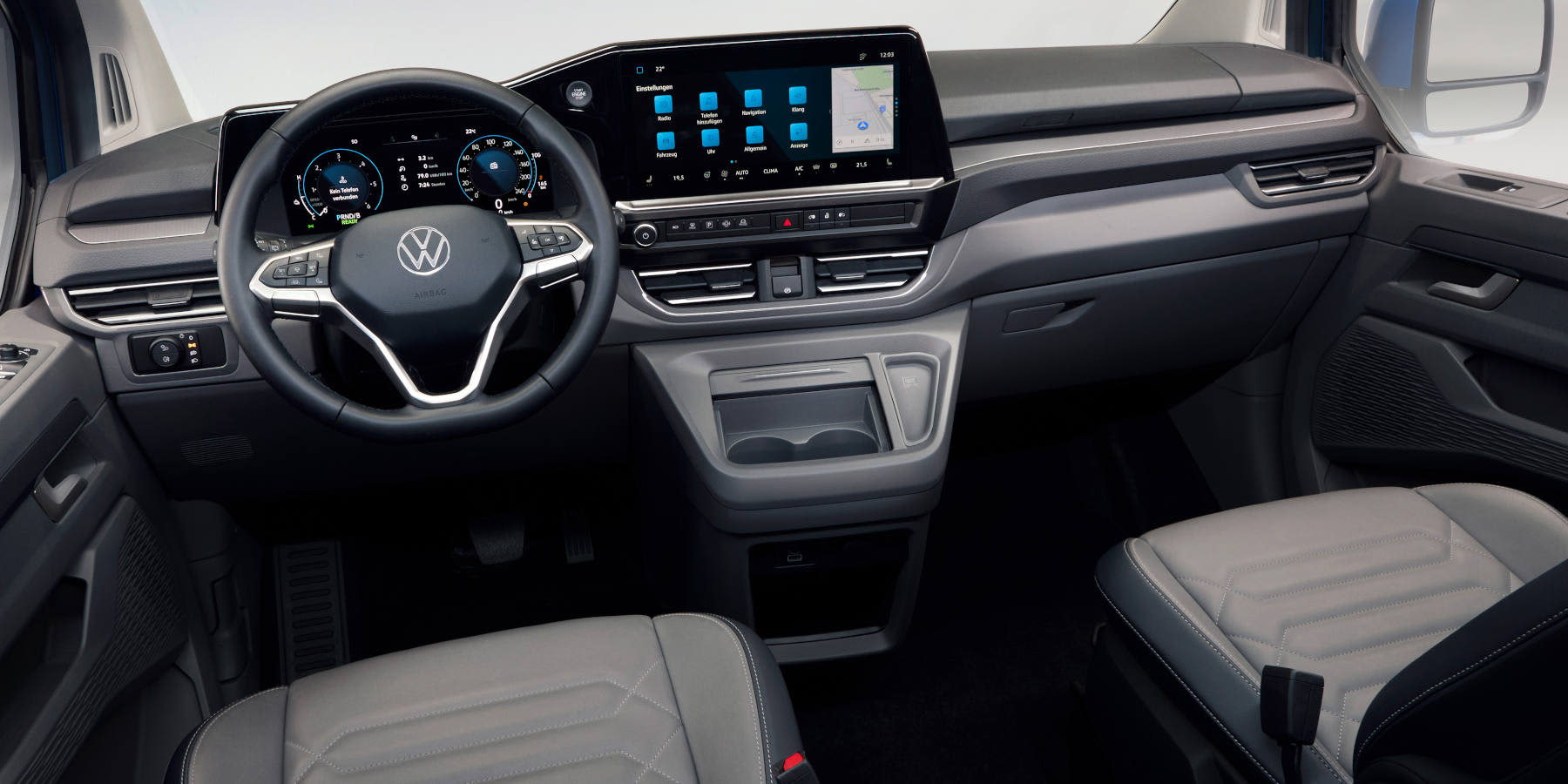 VW e-Caravelle Innenraum Übersicht Cockpit