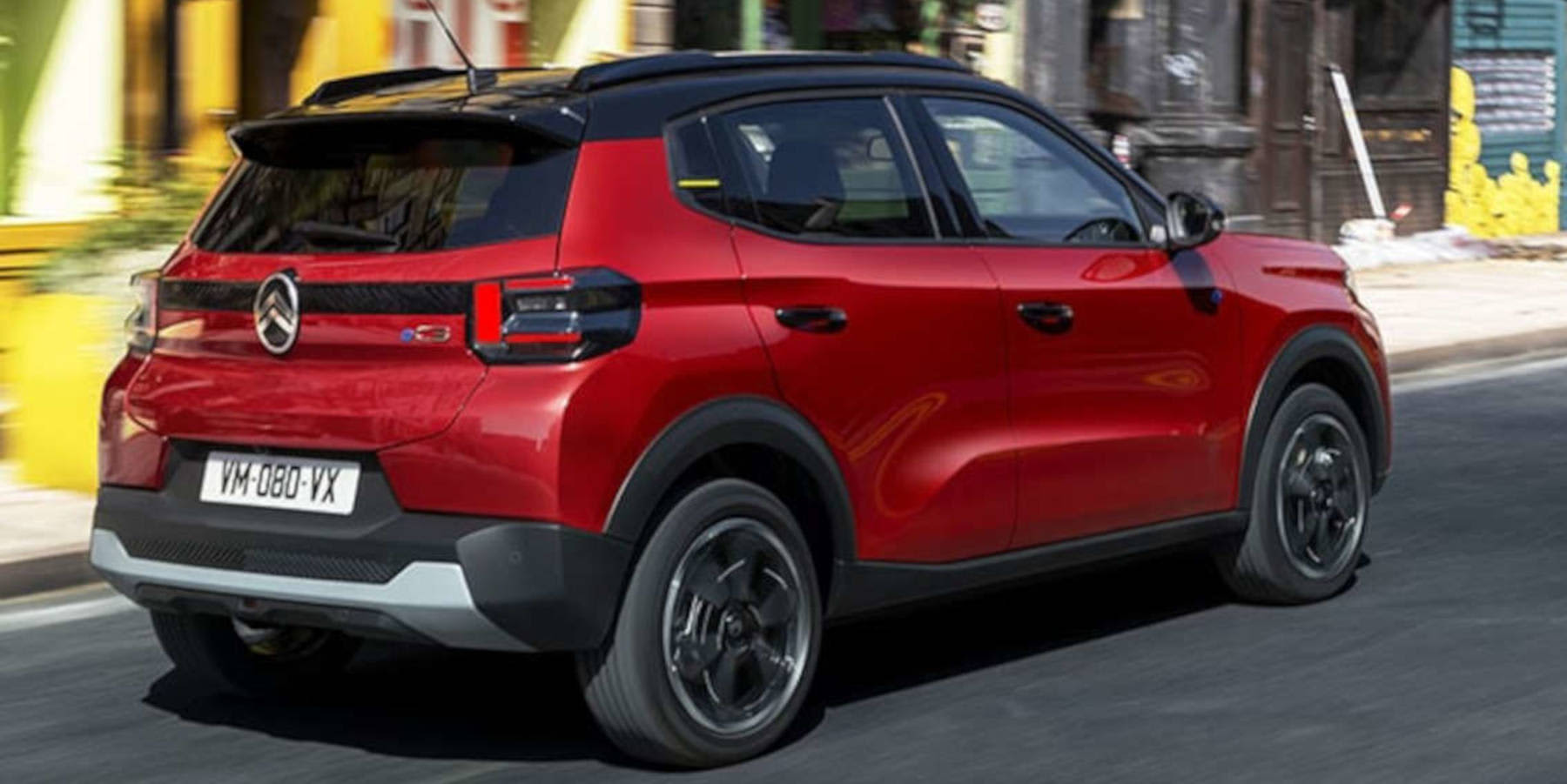 Citroen e-C3 seitliche Heckansicht