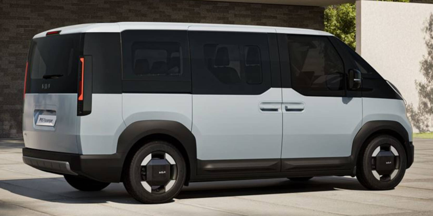 Kia PV5 Passenger seitliche Heckansicht