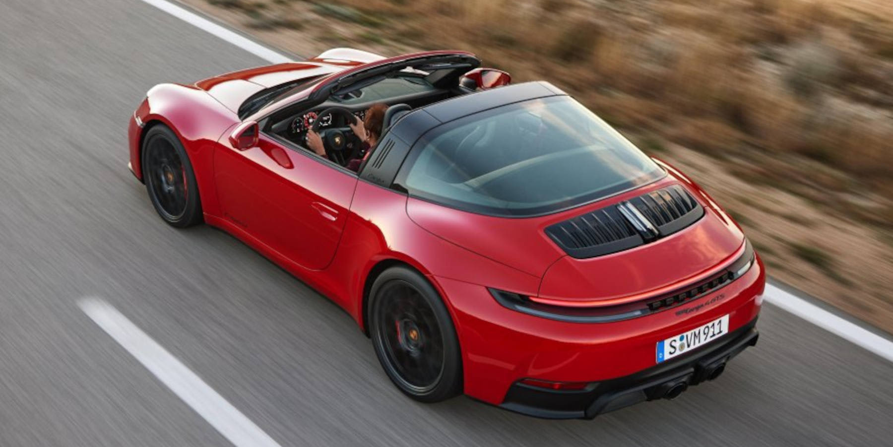 Porsche 911 Targa Heckansicht von oben