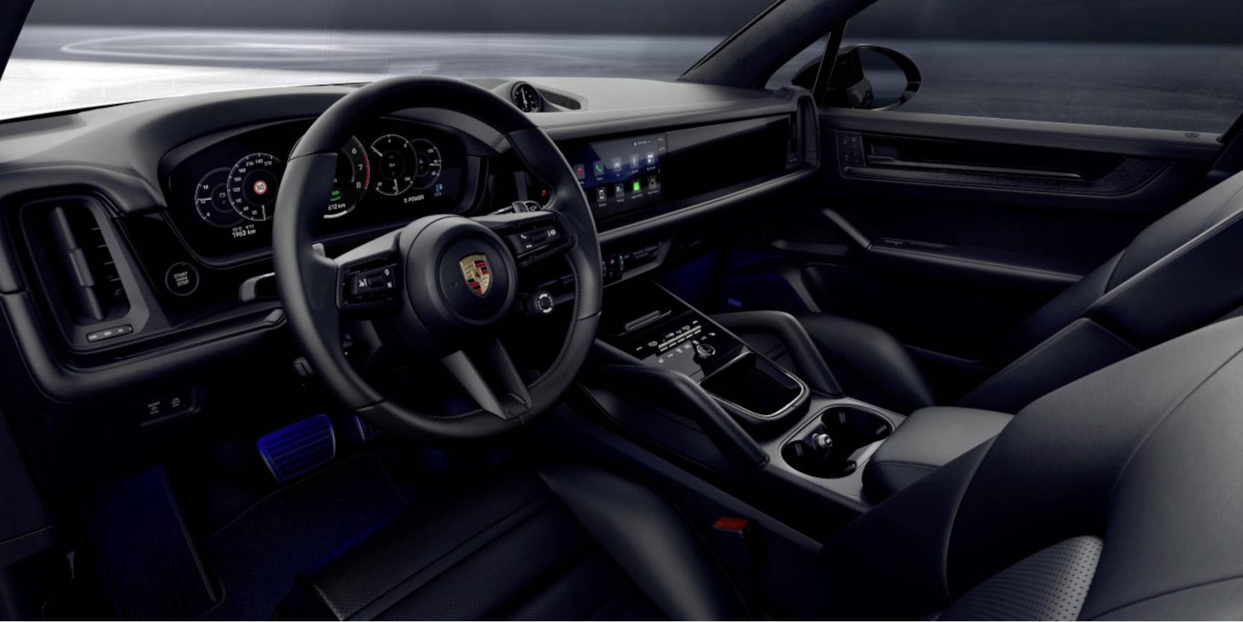 Porsche Cayenne Plug-in-Hybrid Black Edition Innenraum Übersicht Cockpit