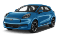 Schräge Frontansicht der Variante Digital Aqua Blue Metallic