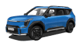 Schräge Frontansicht der Variante Ocean Blue Metallic