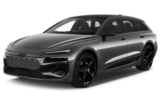 Schräge Frontansicht auf einen Audi A6 e-tron , freigestellt