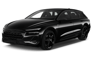 Schräge Frontansicht auf einen Audi A6 e-tron , freigestellt