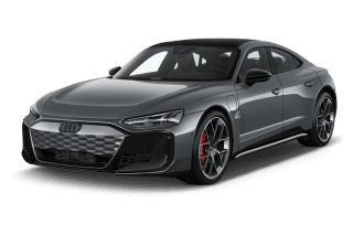 Schräge Frontansicht auf einen Audi e-tron GT RS performance, freigestellt